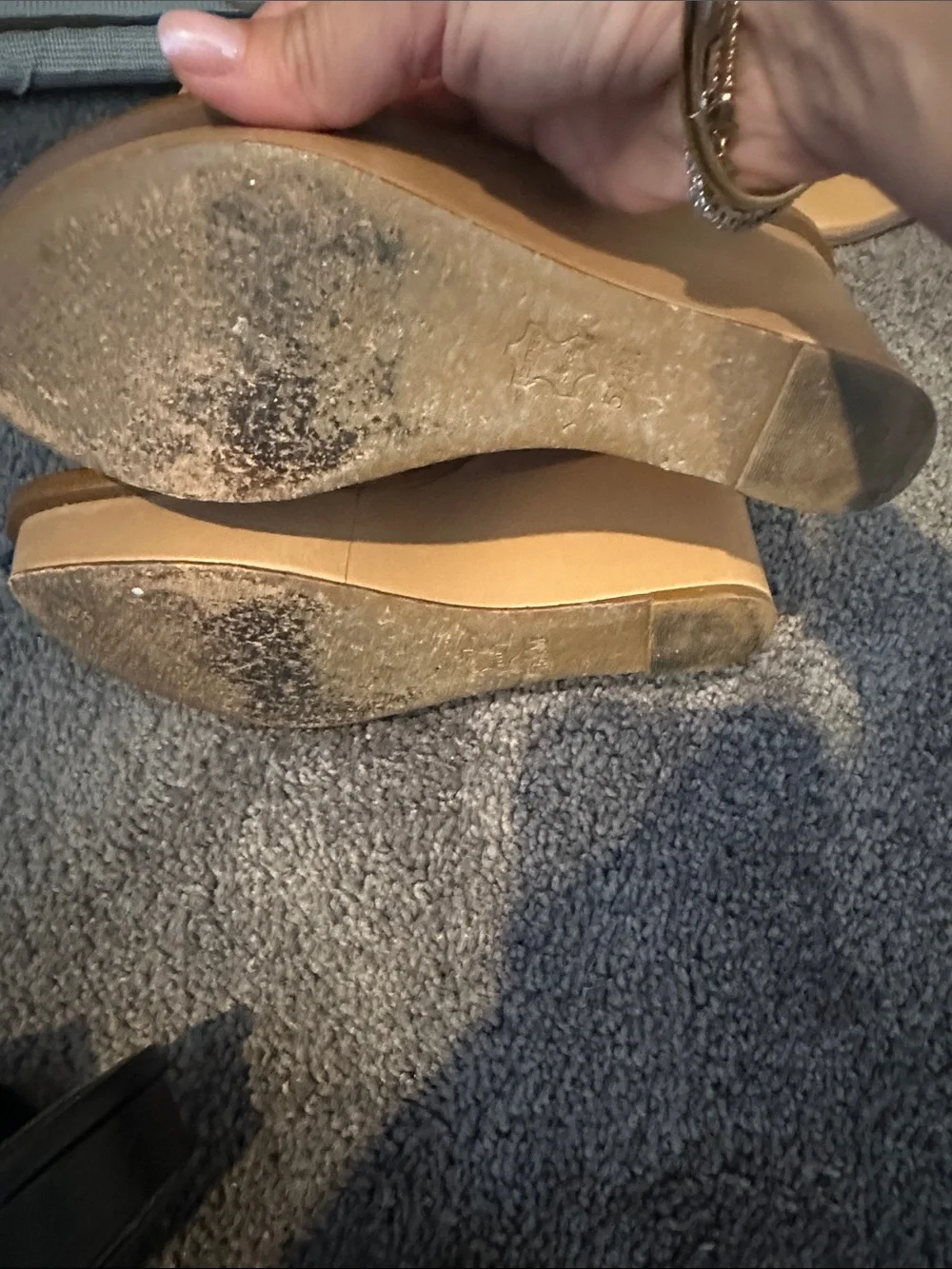 Tory Burch Double-Strap Wedge Sandals in Black and Tan- Set